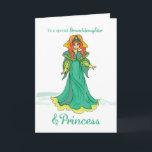Granddaughter Princess Birthday, Green Card<br><div class="desc">Make a birthday of your granddaughter very special by sending her this magical princess with a green dress,  card.</div>