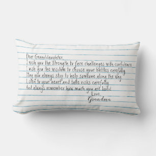 Granddaughter  Quote On Notebook Paper Lumbar Cushion