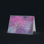 Granddaughter Religious Birthday Blessings  Card<br><div class="desc">Surprise your cherished granddaughter on her special day with this modern birthday card. The captivating blend of magenta, purple, lavender, and navy blue watercolors sets the stage for a heartfelt message. Delicate white outline leaves symbolise growth and blessings, while inside, the message celebrates her as a treasured gift from God....</div>