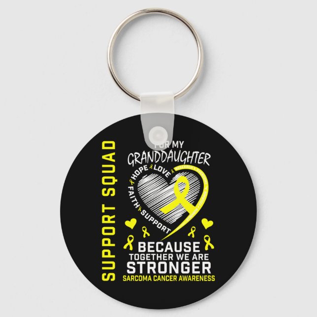 Granddaughter Sarcoma Cancer Awareness Supporter Key Ring (Front)