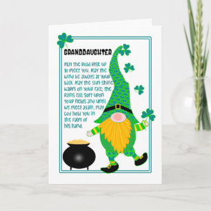Granddaughter St Patrick's Leprechaun Celtic Card