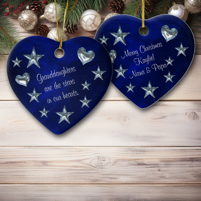Granddaughter Star and Heart Christmas Ornament (Creator Uploaded)