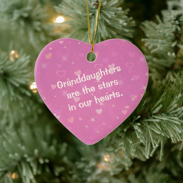 Granddaughter Star and Heart Valentine Ornament (Tree)
