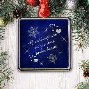 Granddaughter Star Snowflake Keepsake Metal Tree Decoration