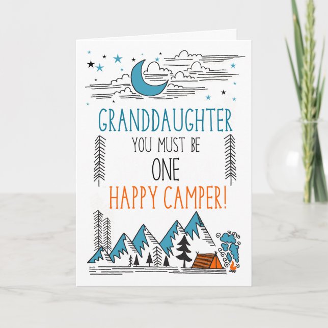 Granddaughter Summer Camp One Happy Camper Card (Front)