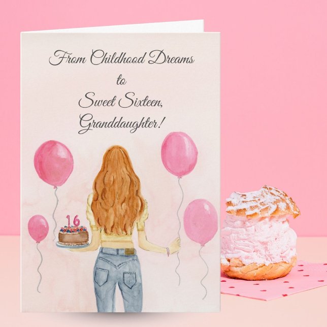 Granddaughter Sweet Sixteen Girl Jeans Celebrating Card (Creator Uploaded)
