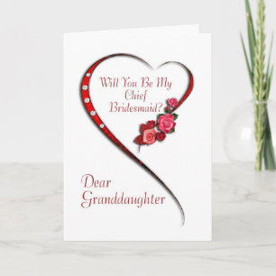 Granddaughter, Swirling heart Bridesmaid invite