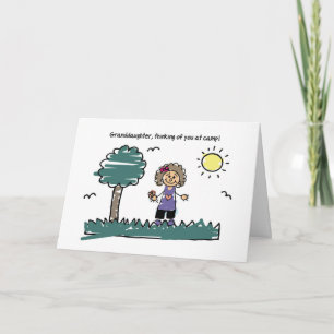 Granddaughter Thinking of You Summer Camp Stick Card