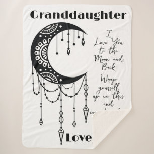 Granddaughter To the Moon and Back Love Nana Sherpa Blanket