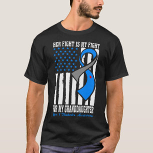 Granddaughter Type 1 Diabetes Awareness USA Flag T-Shirt