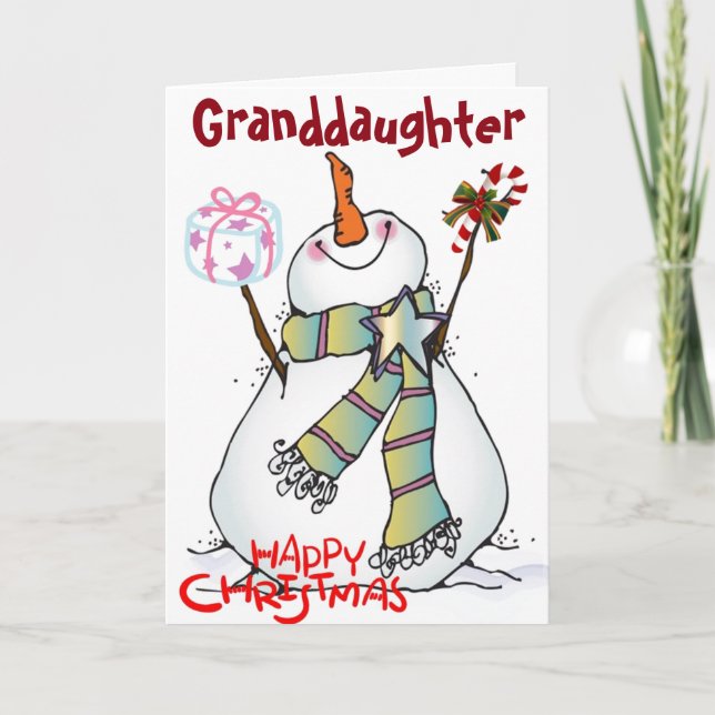 *GRANDDAUGHTER* U MAKE EVERYONE HAPPY EVERYDAY HOLIDAY CARD (Front)