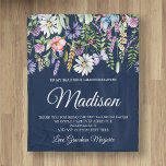 Granddaughter Wildflowers Personalised Fleece Blanket<br><div class="desc">Personalised granddaughter blanket with wildflowers,  a navy background,  and a custom message from a grandma. Ideal gift ideas for her birthday,  Christmas,  or any special occasion.</div>