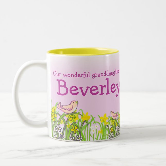 Granddaughter "your name" blonde girls fun mug (Left)