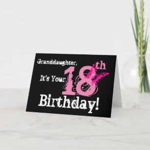 Granddaughter's 18th birthday, pink butterfly. card