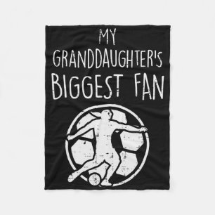 Granddaughters Biggest Fan Soccer Football Grandpa Fleece Blanket
