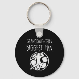 Granddaughters Biggest Fan Soccer Football Grandpa Key Ring