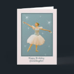 Granddaughter's Birthday, Ballet Dancer Card<br><div class="desc">This lovely little ballerina is reaching towards the stars wearing a flowing green and white costume.  She has castanets in her hands and is on a background stars.  It makes a lovely birthday card for a granddaughter.</div>