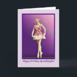 Granddaughter's Birthday, Ballet Dancer Card<br><div class="desc">A young ballerina poses in her pink and white costume.  She is wearing white gloves and a white ribbon is in her hair.</div>