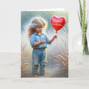 Granddaughter's Birthday Heart Balloon Card