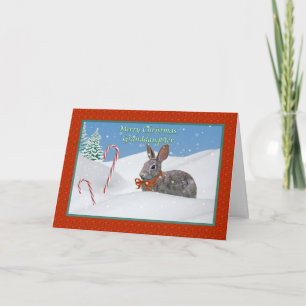 Granddaughter's Christmas Card with Rabbit