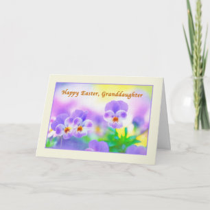 Granddaughter's Easter card with Pansies