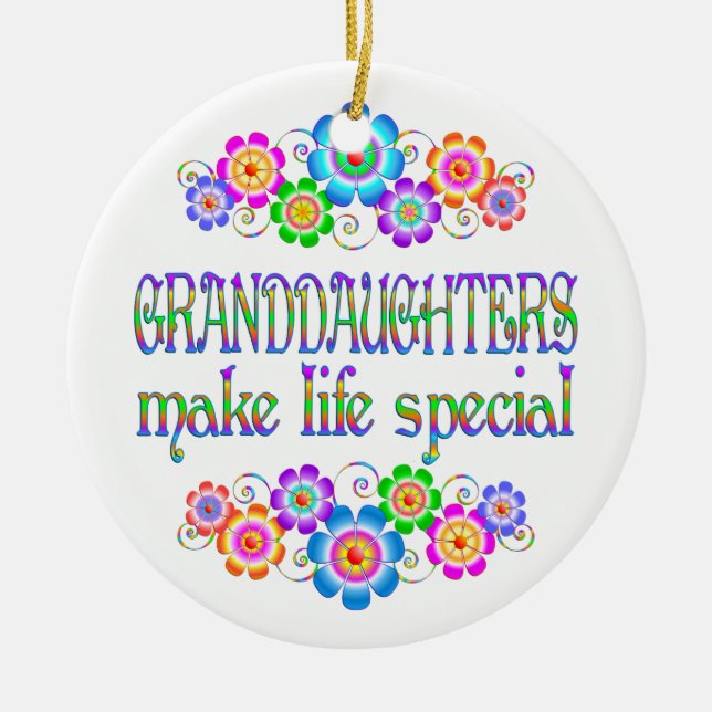 Granddaughters Make Life Special Ceramic Tree Decoration (Front)