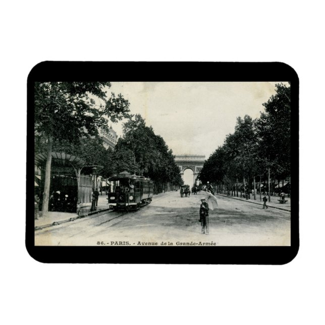 Grande Armée Paris France 1908 Vintage Style Magnet (Horizontal)