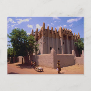 Grande Mosque, Sundanese type architecture, Mopti, Postcard
