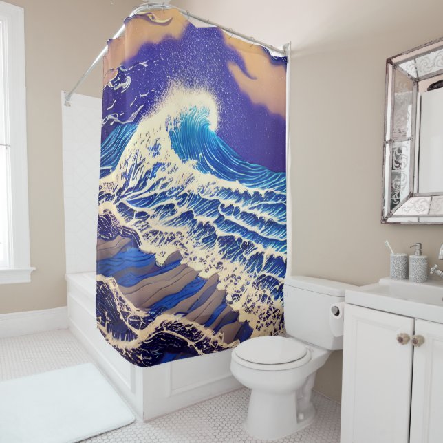 Grandeur of the Blue Sea Shower Curtain (In Situ)