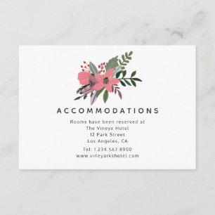 Grandeur Plum and Pink Wedding Accommodations Enclosure Card
