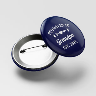 Grandfather Abuelo Gramps Papa Promoted To Grandpa 6 Cm Round Badge