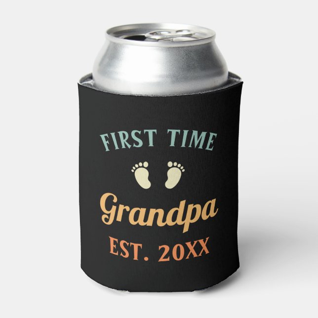 Grandfather Abuelo Nonno Gramps First Time Grandpa Can Cooler (Can Front)
