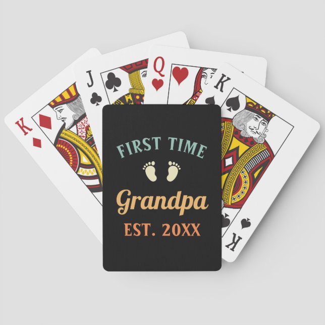 Grandfather Abuelo Nonno Gramps First Time Grandpa Playing Cards (Back)