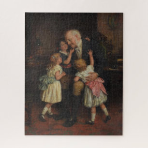 Grandfather and Granddaughters (by Joseph Clark) Jigsaw Puzzle