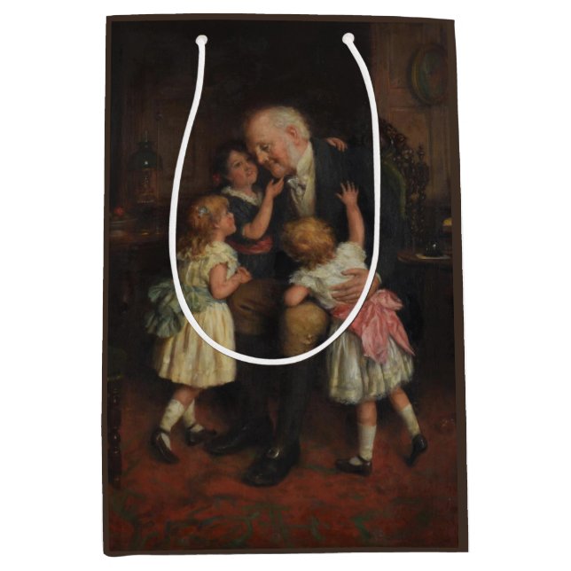 Grandfather and Granddaughters (by Joseph Clark) Medium Gift Bag (Front)