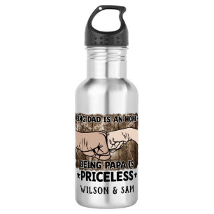 Grandfather Being Papa Is Priceless Father 532 Ml Water Bottle