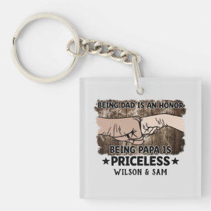 Grandfather Being Papa Is Priceless Father Key Ring