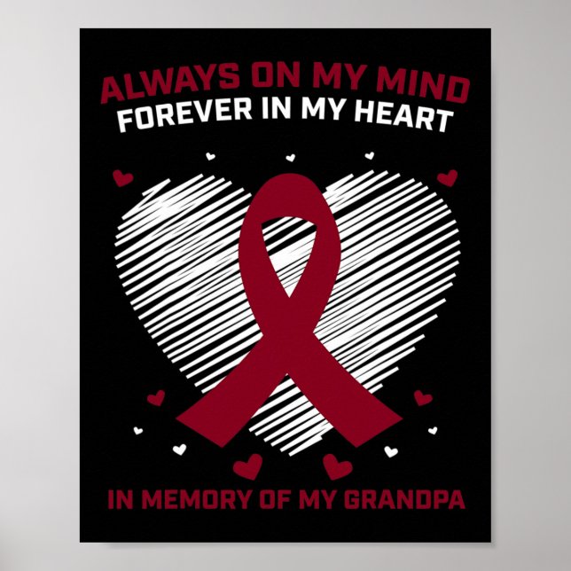 Grandfather Blood Cancer Awareness Grandpa Multipl Poster (Front)