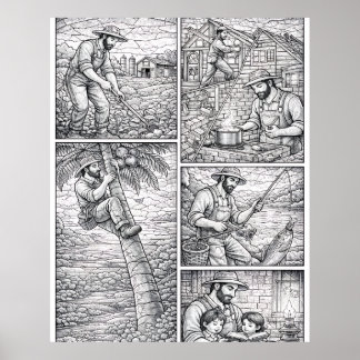 Grandfather Dad Father's Day Poster