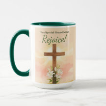 Grandfather Easter Rejoice Cross and Lilies