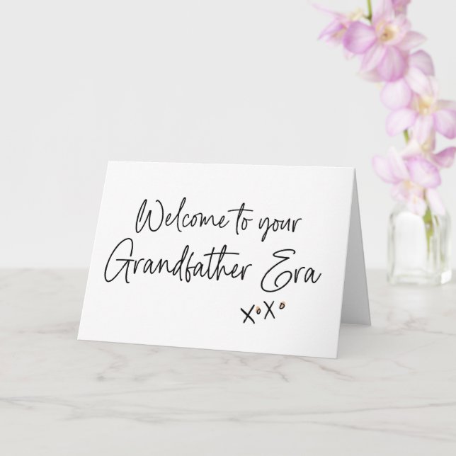 Grandfather Era Pregnancy New Baby Reveal for Dad Card (Orchid)