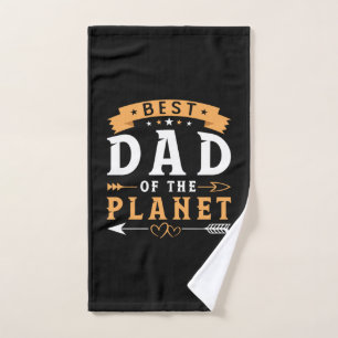 Grandfather Gift Best Dad Of The Planet Hand Towel