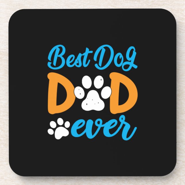 Grandfather Gift | Best Dog Dad Ever Coaster (Front)