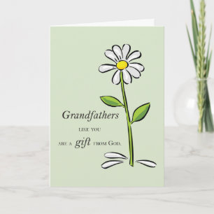 Grandfather Gift from God Daisy Religious Card