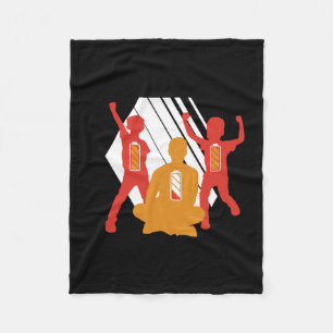 Grandfather Gift Funny Dad With Kids Fleece Blanket