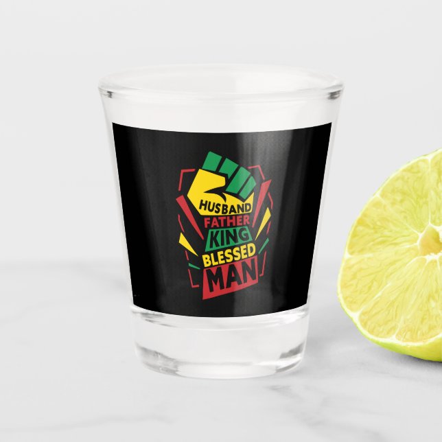 Grandfather Gift | Husband Father And King Shot Glass (Front)