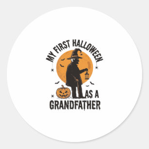Grandfather Halloween Shirt First Spooky Grandpa_1 Classic Round Sticker