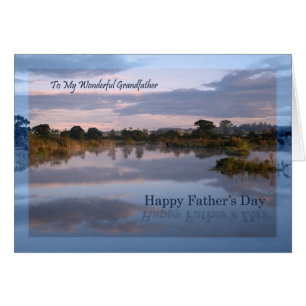 Grandfather, Lake at dawn Father's Day card