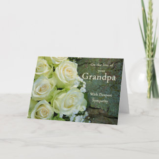 Grandfather loss Rose sympathy Card
