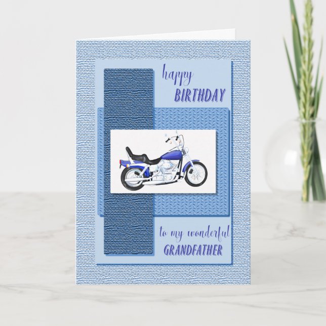 grandfather, motor bike birthday card (Front)